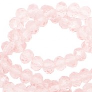 Top Facet kralen 3x2mm disc Pale French pink-pearl shine coating